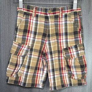 Boys UNIONBAY Plaid Cargo Cotton Shorts EUC